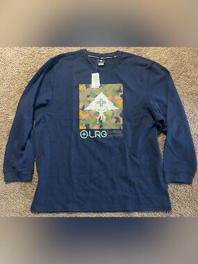 LRG Navy Long-Sleeve Tee with Camo Graphic - HEAVYWEIGHT